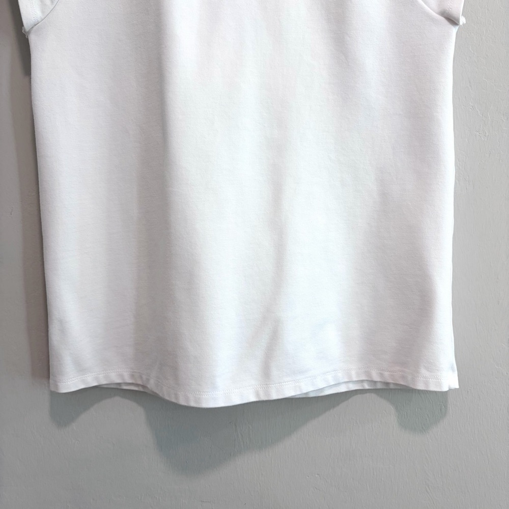 Cable & Gauge Short Sleeve Button Shoulder Ponte Knit Top - Picture 10 of 10